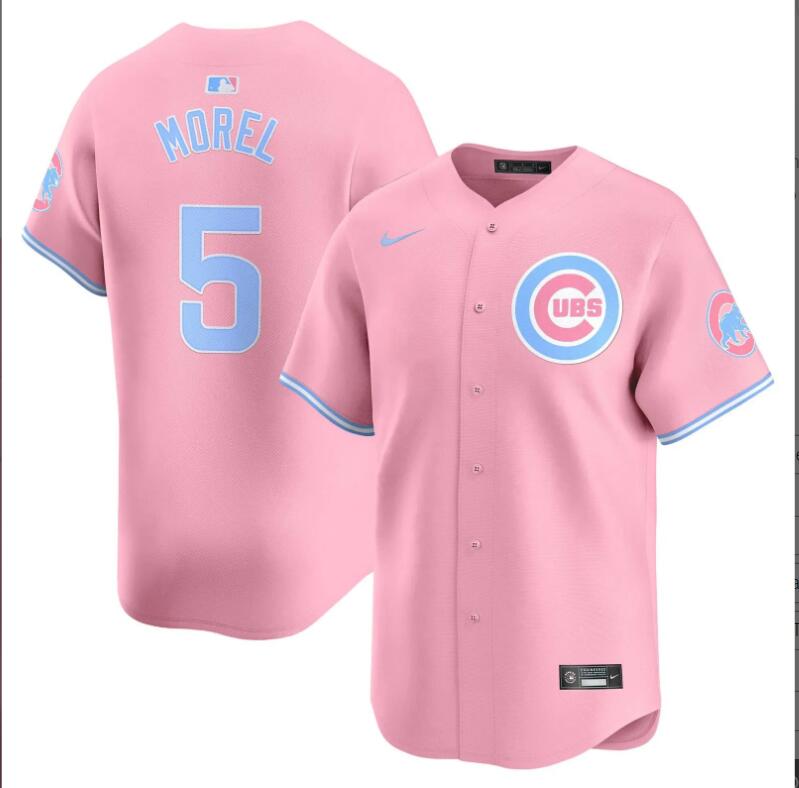 Men Chicago Cubs #5 Morel pink 2024 Nike MLB jersey